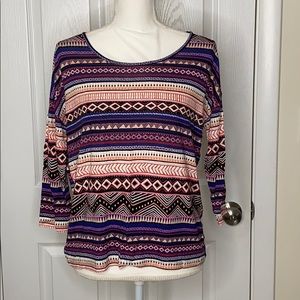 Geometric 3/4 Sleeved Shirt